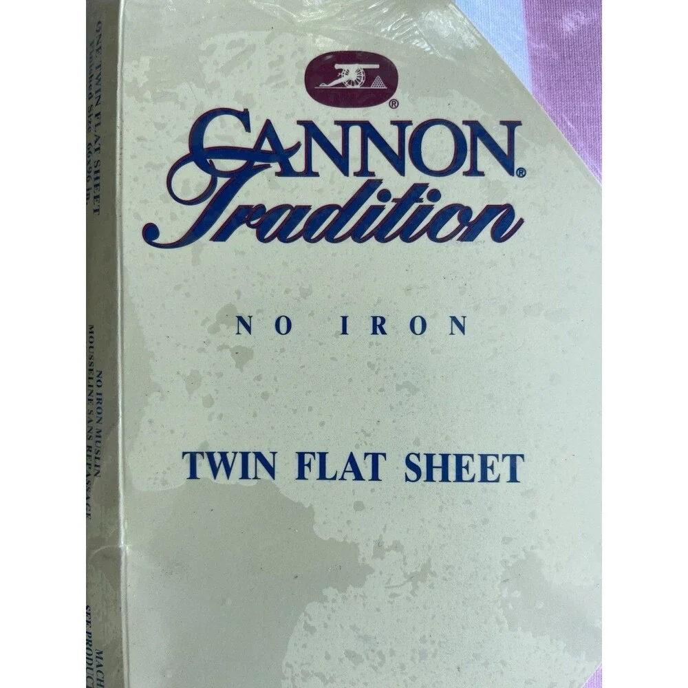 Vtg Cannon Twin Flat Bed Sheet Pastel Stripes Cotton Fresh No Iron USA Made J